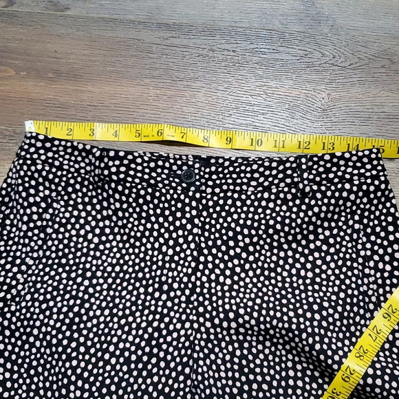 Talbots black with pink polka-dot pattern stretch trouser pants - Picture 5 of 8